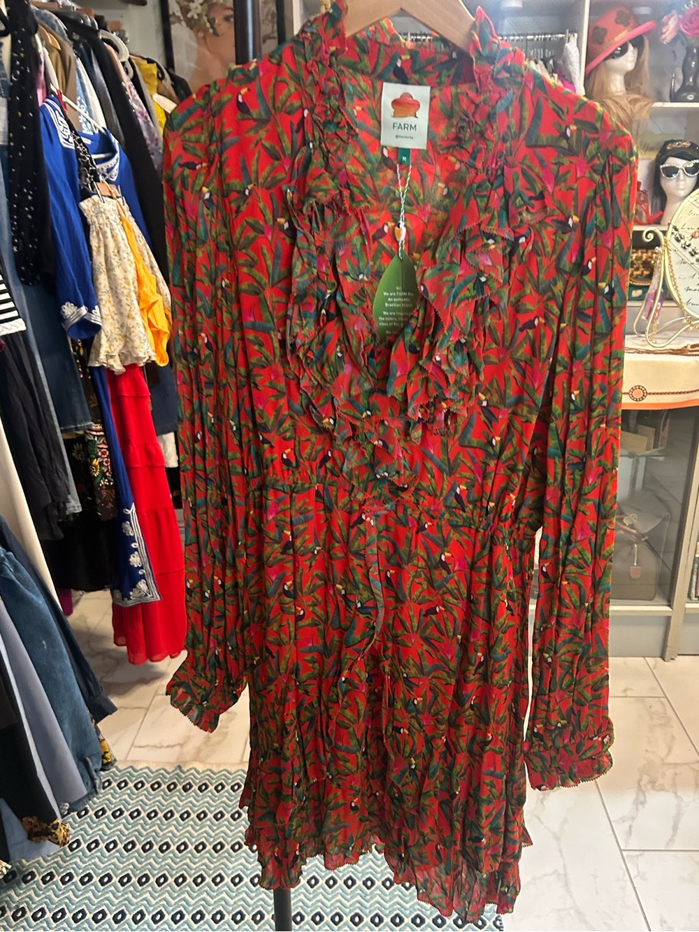 FARM Rio Tucano Paradise tropical print Mini Dress - Picture 2 of 8